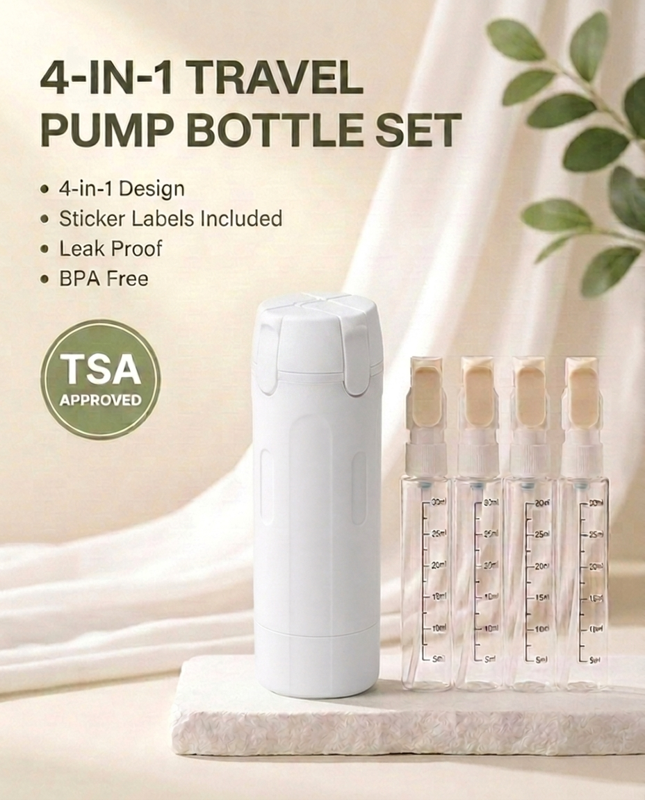 Freebursts™ 4 in 1 Travel Pump Bottle Set